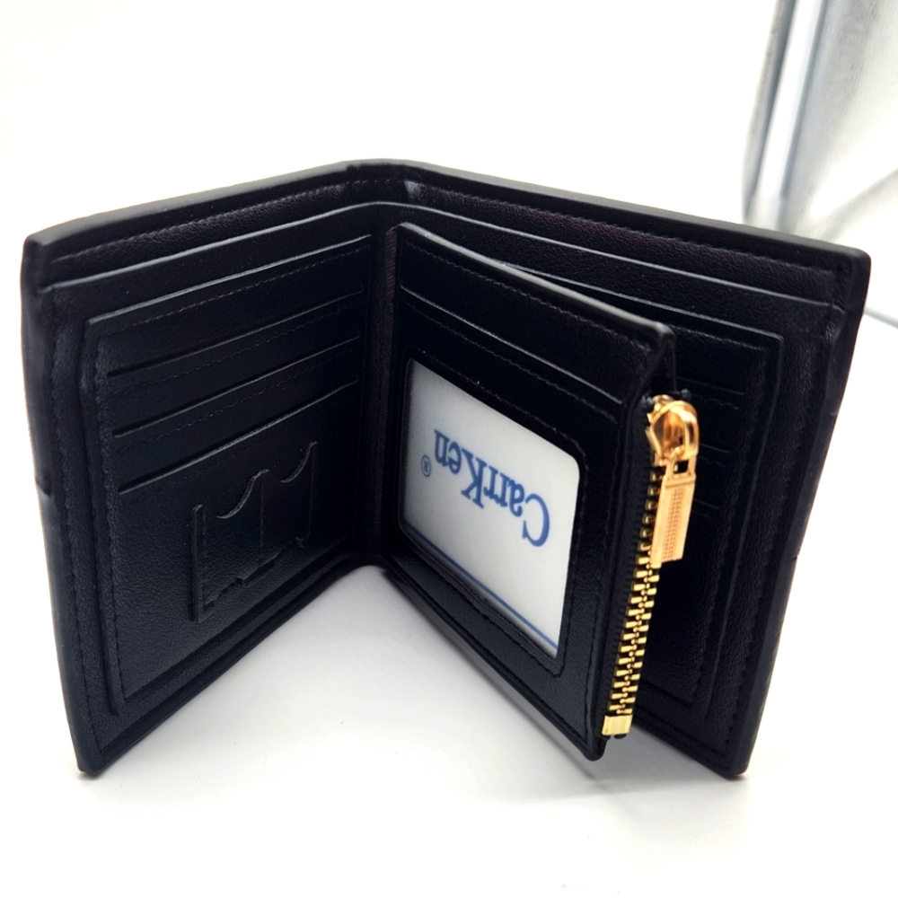 NwoT Men's Faux Leather Bi-Fold 11 Card Slot Wallet w/ Zippered Coin Pocket